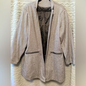 Women’s jacket - lined and herringbone pattern - fits like XXL